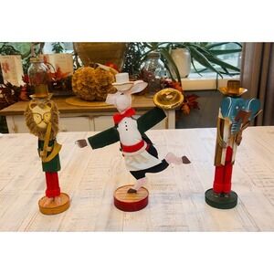 Vintage Whimsical Silvestri Pig Lion Elephant Trio Musicians Vintage‎ Holiday